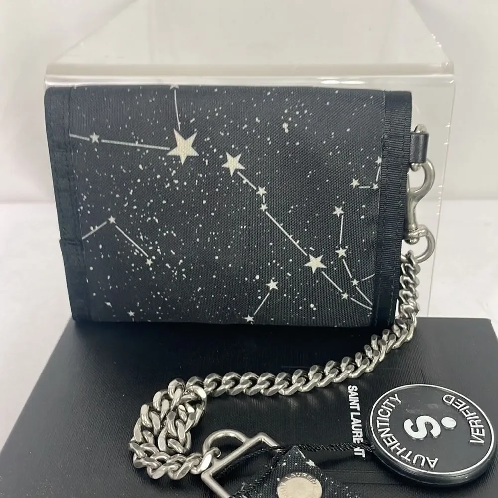 Yves Saint Laurent Black Stars Wallet With Chain and Box - Picture 4 of 8